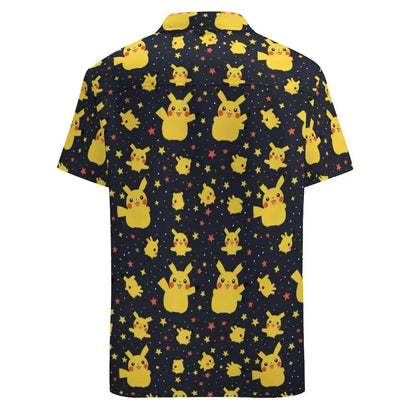 Summer Men's Shirt Cute Animal Print Short Sleeve Shirt Open button Lapel Men's Top Comfortable Casual Men's Shirts