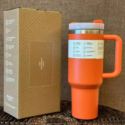 2025New Arrivals Thermal Coffee Cup with Straw Stainless Steel Vacuum Insulated Tumbler 40oz Thermal Iced Travel Cup for Outdoor