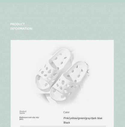 Bathroom Slippers Women Leaking Sandals Cheese Slides Summer Eva Shoes For Men Soft Anti-Slip Flip Flops Couples Indoor Slipper