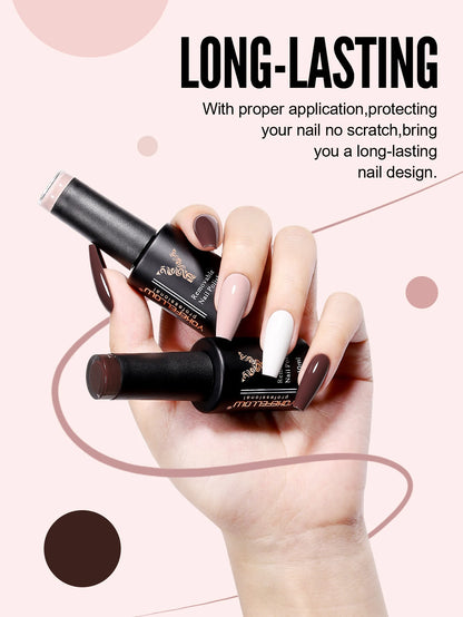 YOKEFELLOW 6Pcs/Set Fall Winter Gel Nail Polish Semi Permanent UV Led Gel Varnish Brown Orange Pumpkin Halloween Christmas Gift