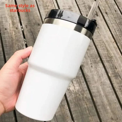 2025-304 stainless steel  ice bar water cup handle vacuum vacuum cup New large capacity coffee car car cup20OZ