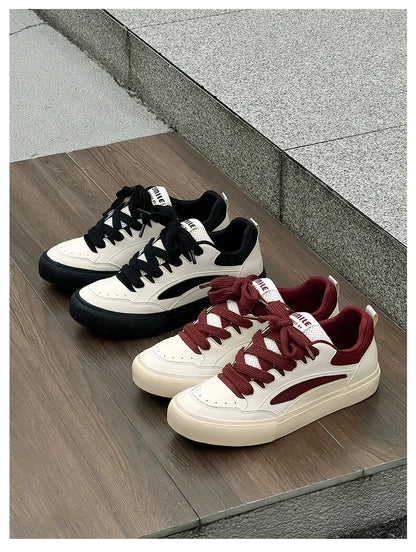 2025 Chunky Sneakers  Autumn Fashion Low Top Lace Up Running Shoes Comfortable Flat Casual Walking Shoes Tenis Masculino