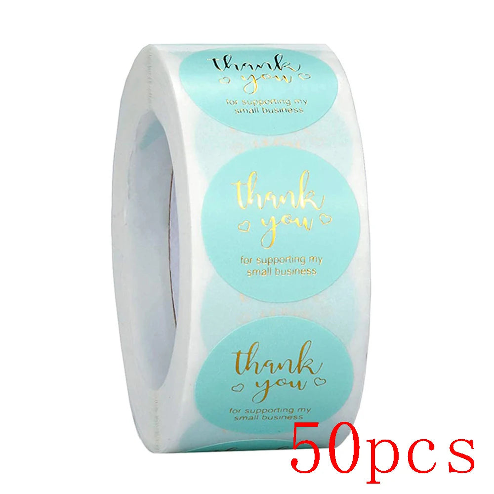 1inch Gift Sealing Stickers Gold Foil Thank You Stickers Diary Scrapbooking Gift Decorations Labels Custom Logo Brand Stickers