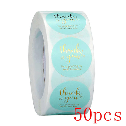 1inch Gift Sealing Stickers Gold Foil Thank You Stickers Diary Scrapbooking Gift Decorations Labels Custom Logo Brand Stickers