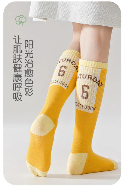 4 Pairs Children's Long Socks Boys Geometric Tennis Socks Soccer Socks Autumn Winter Teenager Basketball Socks Knee Sock