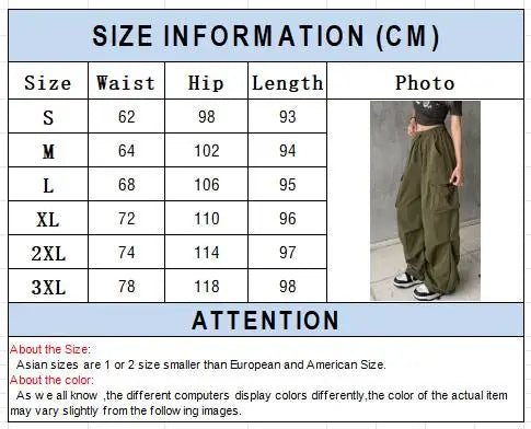 Casual Joggers Cargo Pants Women Solid Low Waist Pants Drawstring Wide Leg Baggy Trousers Y2k Streetwear Oversize Sweatpants