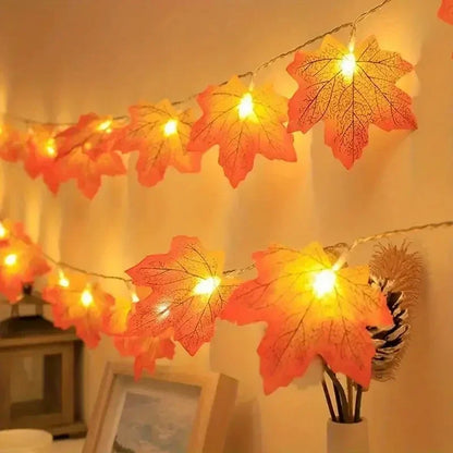 1PC USB/Battery Case Maple Leaf String Lights 10/20/40 LED Lights Waterproof For Halloween Outdoor Autumn Thanksgiving Decor