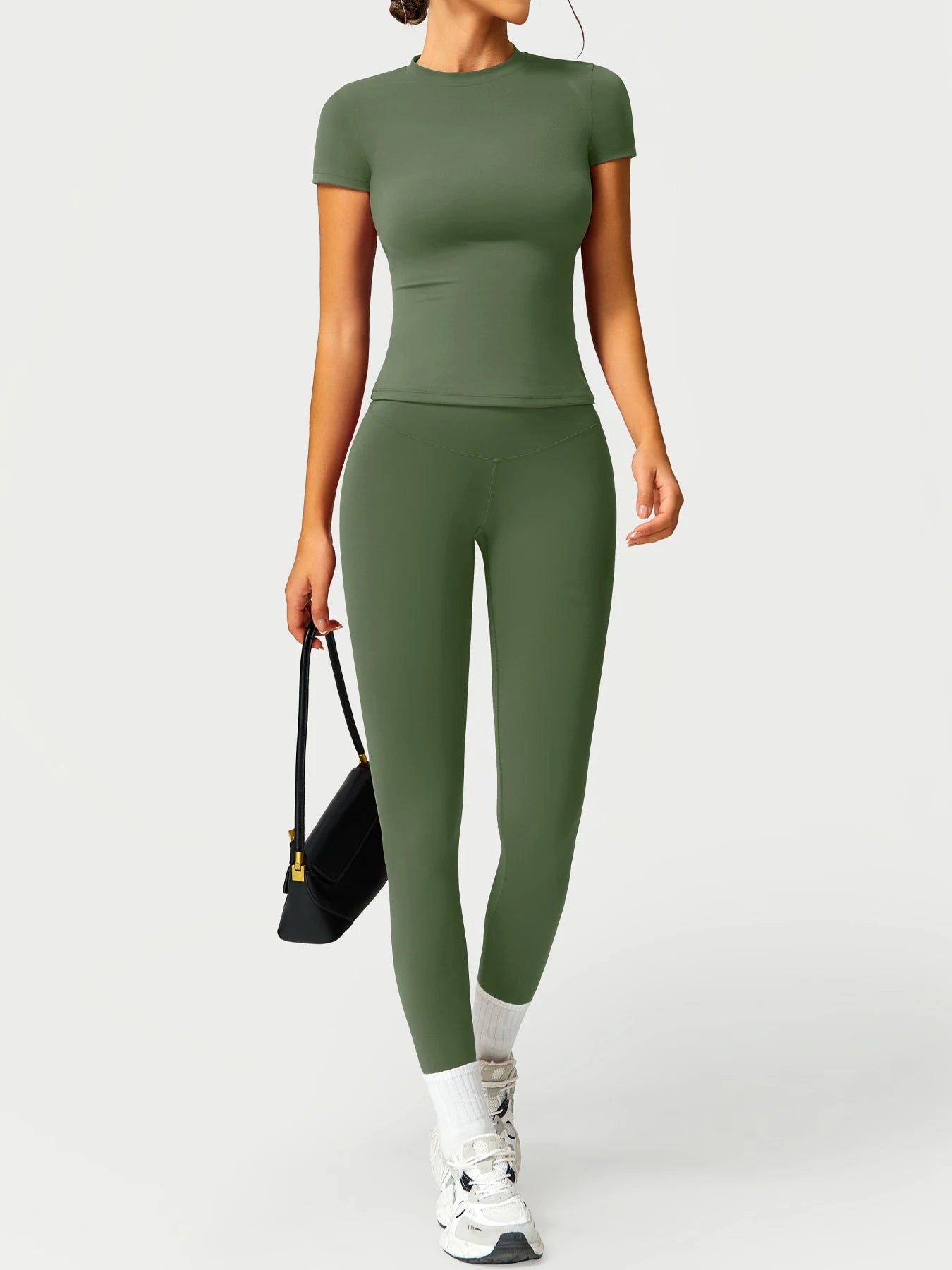 2PCS Yoga Suit Sports Set Women Quick-Drying Gym Set Women Tracksuit Running Workout Long Sleeve Sports Shirt Yoga Clothing