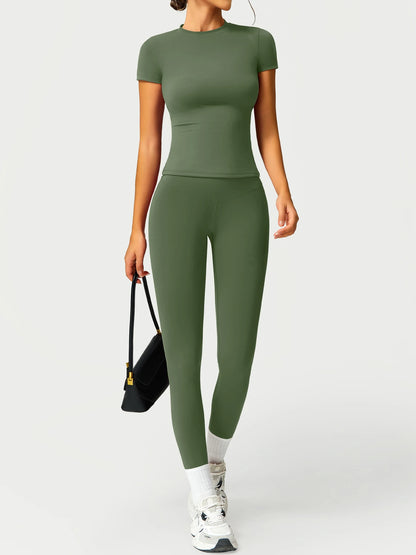 2PCS Yoga Suit Sports Set Women Quick-Drying Gym Set Women Tracksuit Running Workout Long Sleeve Sports Shirt Yoga Clothing