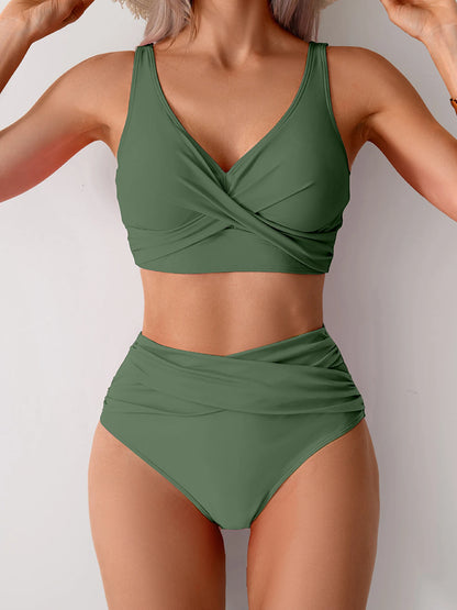 2025 New Sexy Cross High Waist Bikini Sets Swimsuit For Women Push Up Swimwear Female Two Pieces Bathing Suit Summer Beach Wear