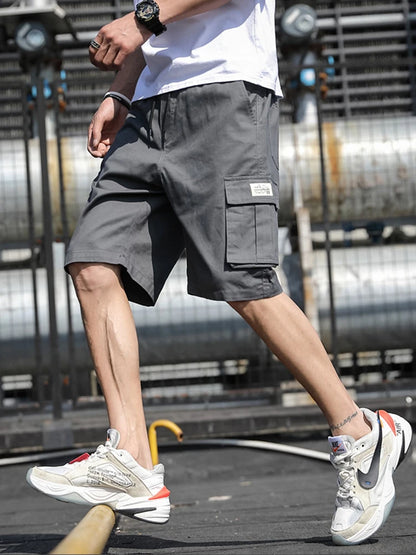 Summer Men's Cargo Shorts Cotton Loose Fit Big Size String Banding Men Short Pants Streetwear Casual Work Bermuda Shorts