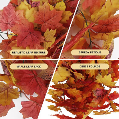 75cm 1PC Artificial Maple Leaf Garland Autumn Leaves Fake Plants for Halloween Thanksgiving Day Indoor Home Garden Decoration