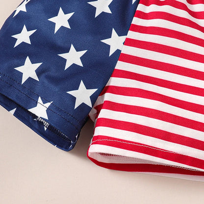 Toddler Baby Boy 4th of July Outfits, Letter Print Hooded Tank Tops Elastic Waist Striped Shorts Infant Summer Set