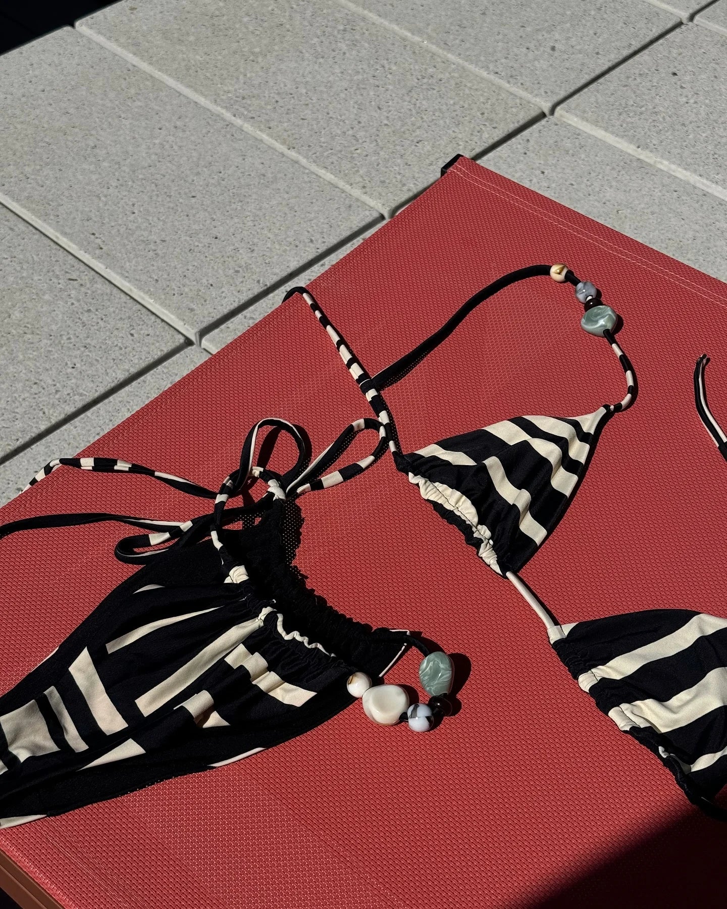 2025 Halter Bikinis Women Swimsuit New Sexy Swimwear Stripe Print Brazilian Bikini Set Micro Biquini Female Cute Beachwear