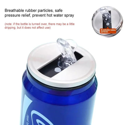Stainless Steel Cola Thermos, Outdoor Portable Car Thermos Cup, Sublimation Can, Double Layer Straw Cup