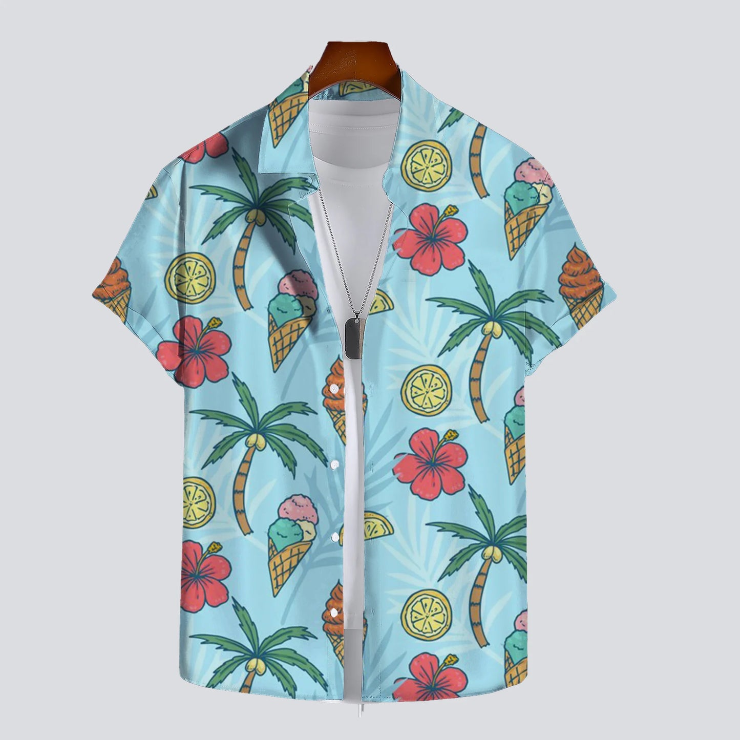 2025 Hawaiian men's summer designer shirts 3d print tropical plants print Hawaiian shirts casual summer short sleeve fashion