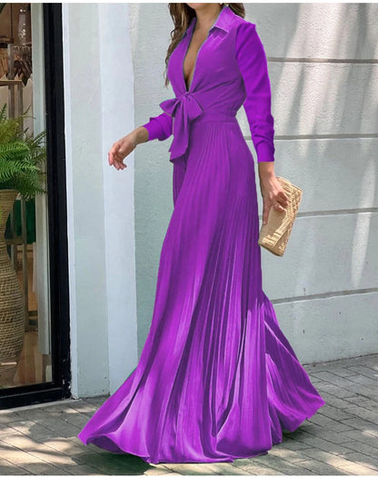 Autumn Winter Fashion V-neck Long Sleeve Elegant Blouse Print Lapel Top Women Solid Color Loose Casual Wide Leg Jumpsuit