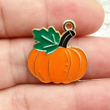 10pcs/16pcs Enamel Thanksgiving Cake Pumpkin Sunflower Charms for Earrings Bracelets Pendants Making DIY Jewelry Accessories
