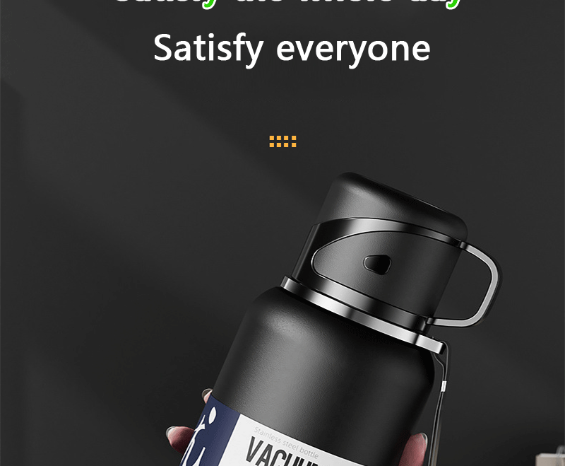 2L Thermal Water Bottle Large Capacity With Straw Stainless Steel Thermos Bottle Cold and Hot Water Bottle Sport Thermos Cup