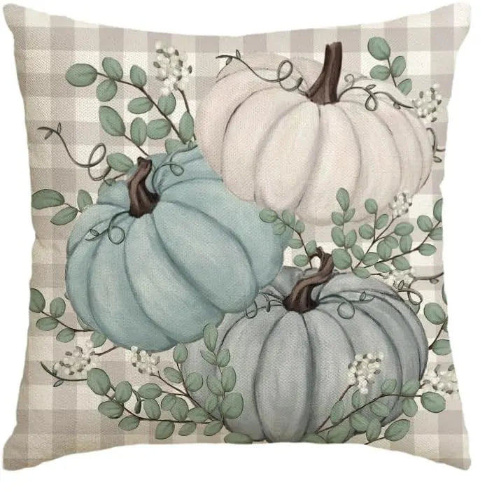 18x18 Inches Autumn Pumpkin Cushion Cover Pillow Cover Thanksgiving Decor Pillowcase Maple Leaves Printed Cushion Case for Couch