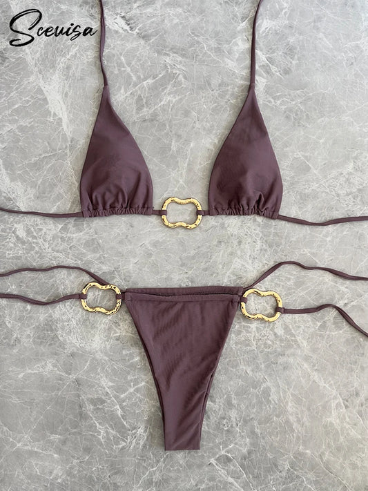 2025 New Bikini Set Bikinis Sexy Women Swimsuits Female Swimwear Bathing Suit Brazilian Swimming Suits Beachwear biquini Summer