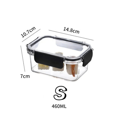 3size Refrigerator Storage Box Clear Sealed Rectangular Fresh Keeping Boxes Food Vegetable Fruit Lunch Box Kitchen Organizer