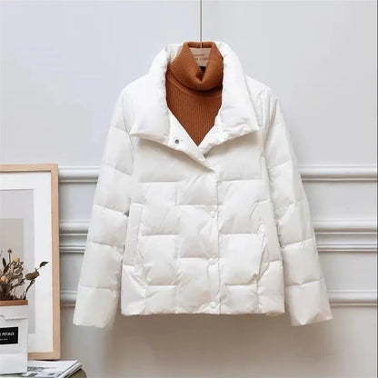 Women's Parkas Autumn Winter stand-up collar Lightweight thin Short 2025 New Female Loose Cotton Jacket Leisure Overcoat 5XL