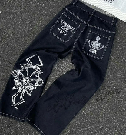 American Fashion Trend Selling Washed Jeans Women Men Y2K New Street Retro Joker Straight Wide Leg Pants Unisex Punk Loose Jeans