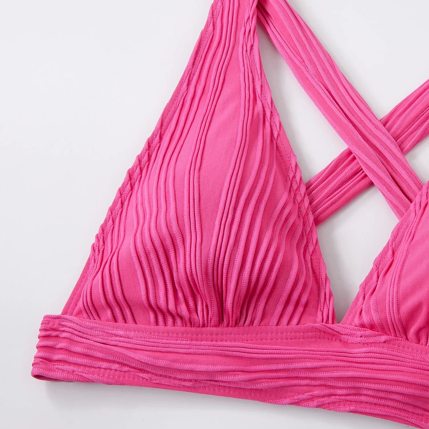 2025 Wrinkled Crinkled Bikini Women Swimwear Female Swimsuit Two-pieces Bikini Set High Cut Bathing Suit Swim Beach Wear Lady