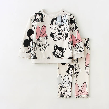 2Pcs Baby Girl Clothes Set For 0-4Y Minnie Casual Girls Sweatshirts + Leggings Spring Autumn Toddler Baby Girl Outfits