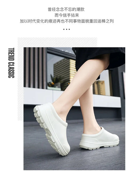 2024 Men Women EVA Chef Shoes  Non-slip Waterproof Oil-proof Shoes Comfortable Workers Slippers  Outdoor Fishing Shoes
