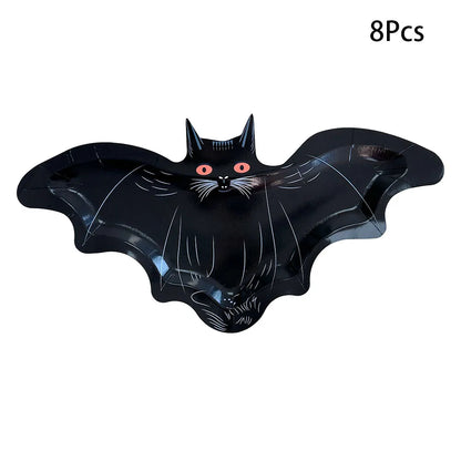 Bat Ghost Disposable Tableware Birthday Party Supplies Skeleton Plate Halloween Party Decoration Supplies