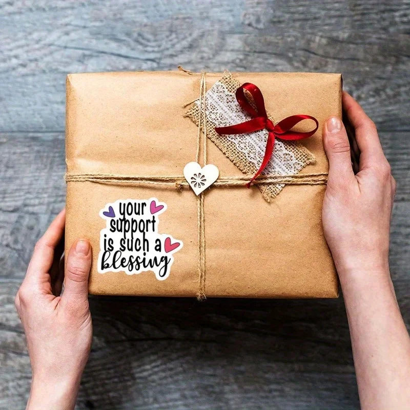 120pcs Your Support is Such a Blessing Stickers 1.6 inch Thank You for Your Support Stickers for Business Packaging