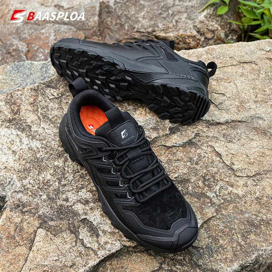 Baasploa Men Hiking Shoes Waterproof Outdoor Sneakers for Men Casual Sneakers Anti-Skid Wear-Resistant Male Shoes New Fashion