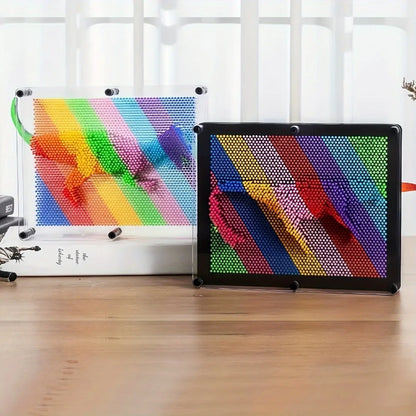 3D Pin Art Toys - Colorful Rainbow Creative Plastic Pin Art Board Unique for Christmas, Thanksgiving and Easter Gifts