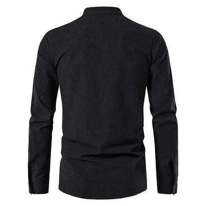 King Billion Men's Shirts Casual Men Cotton Linen Long Sleeve T-shirt Spring Autumn Vintage Shirt US Size Drawstring Neck
