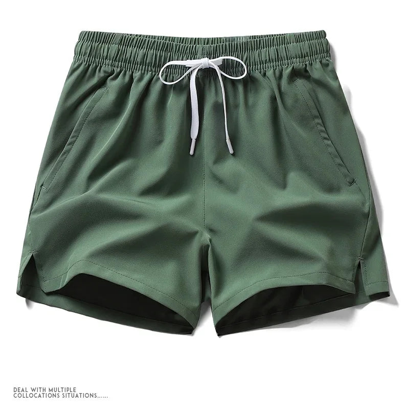 Summer Mens Sports Sweatpants casual Shorts Pockets Basic Solid Color Lightweight Pants Jogging Beach Shorts Men