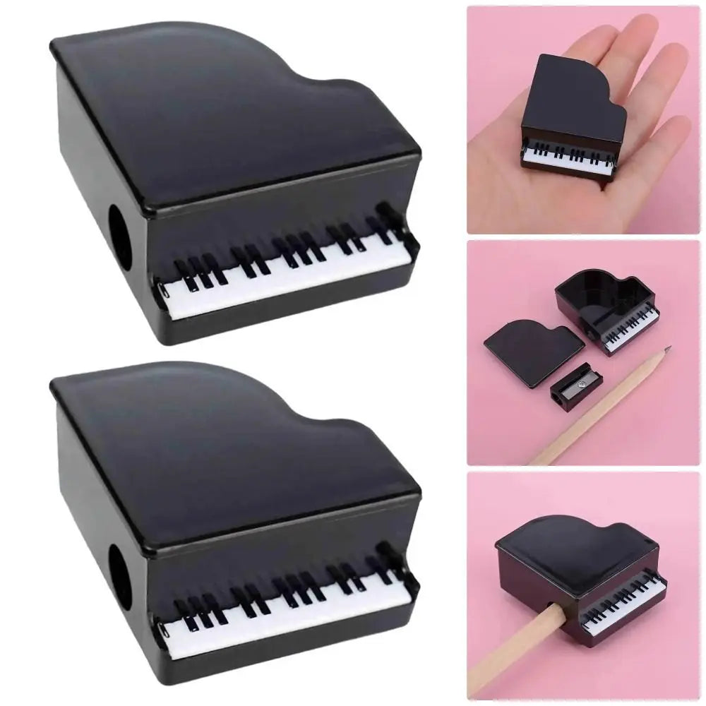 4Pcs Piano Shaped Pencil Sharpener Portable Gift Music Stationery Home Artists Engineers for Sketch Pencils Student Supply