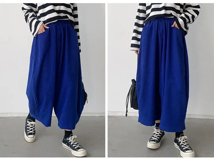 2023 Autumn Casual Harem Pants Women Cotton High Waisted Trousers Retro Loose Bloomers Women's Oversize Pants Baggy Sweatpants