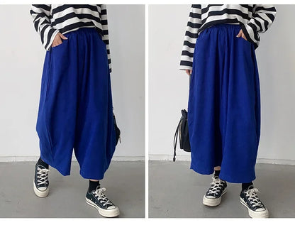 2023 Autumn Casual Harem Pants Women Cotton High Waisted Trousers Retro Loose Bloomers Women's Oversize Pants Baggy Sweatpants