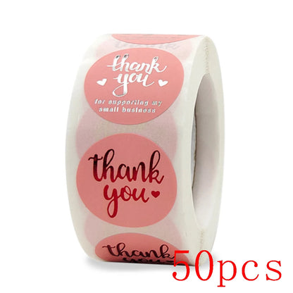 1inch Gift Sealing Stickers Gold Foil Thank You Stickers Diary Scrapbooking Gift Decorations Labels Custom Logo Brand Stickers