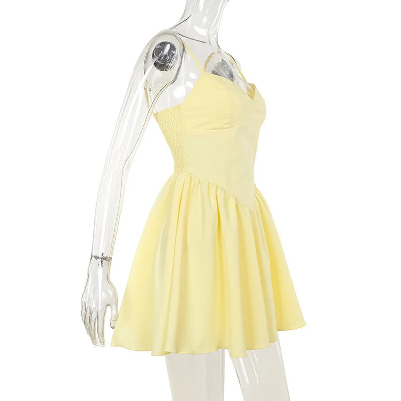 Summer 2025 new waist cinching slimming short skirt sexy suspender A-list dress for women