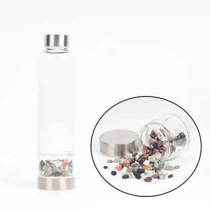 550ML Creative Natural Quartz Crystal Glass Water Bottle Irregular Stone Cup Point Wand Healing Infused Elixir Cup Natural Stone