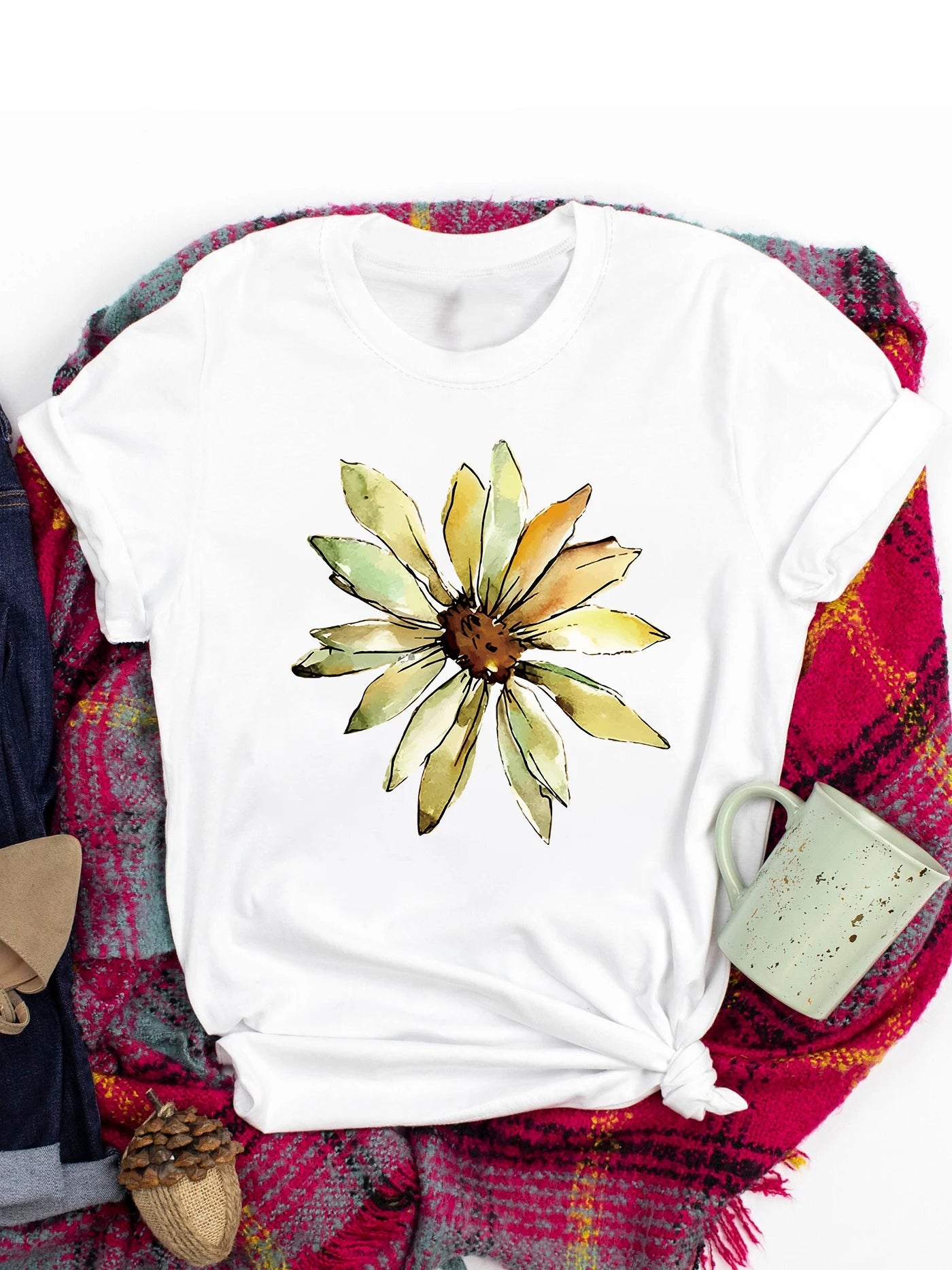 Spring and Summer Christmas Printed T-shirt, Casual Short Sleeve Round Neck T-shirt, Fashion Women's Clothing