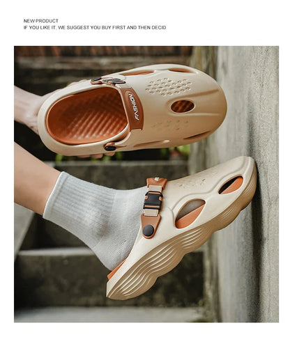 Summer Sandals Men New Fashion Cave Shoes Comfortable Soft Sole Outdoor Indoor Men's Garden Clogs Beach Shoes Slippers