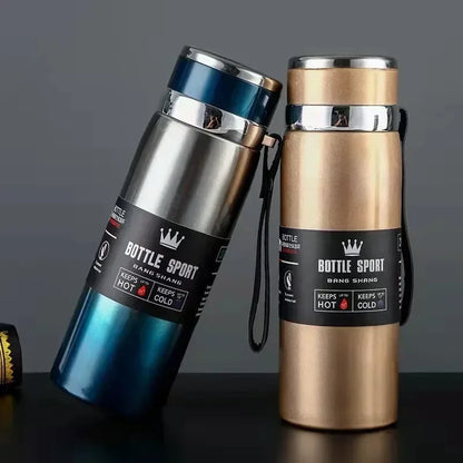 800ML Double Wall Stainles Steel Water Bottle Thermos Bottle Keep Hot and Cold Insulated Vacuum Flask for Sport
