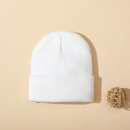 1pc Autumn/Winter Solid color Children's knitted hat Baby warm cowl Cute simple hat Boys girls skullcap - a gift for children