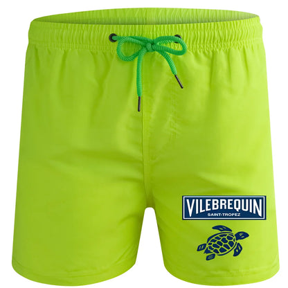 2025 new luxury beach shorts quick-drying men's swimsuit summer swimming trunks sports fitness running three-quarter pants men's