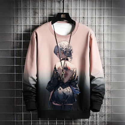 3D Print Anime Characters Long Sleeve T-Shirts For Men Autumn Fashion Men's O-Neck Sportwear Oversized  Pullover Men clothing