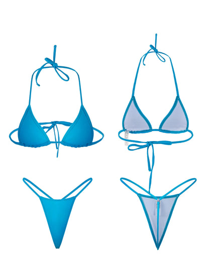 2025 New Triangle Tie-Front Sexy Bikini Two-Piece Swimsuit for Women